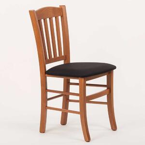 Stima Židle PAMELA s čalouněným sedákem Odstín: Rustikál, Látky: LUX černá 23