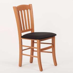 Stima Židle VENETA s čalouněným sedákem Odstín: Olše, Látky: LUX černá 23