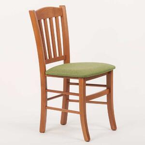 Stima Židle PAMELA s čalouněným sedákem Odstín: Rustikál, Látky: LUX zelená 18