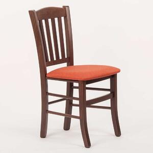 Stima Židle PAMELA s čalouněným sedákem Odstín: Tmavě Hnědá, Látky: LUX terracotta 10