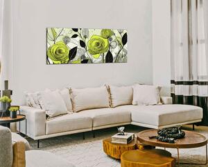 Obraz na plátně Abstrakce zelených květů