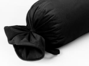 Biante Sametový polštář válec bonbon Velvet Premium SVP-023 Černý 15x40 cm