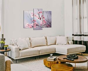 Obraz na plátně Růžové květy na větvičce