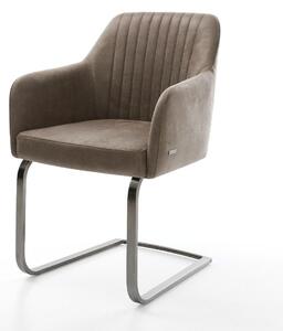 DELIFE Jídelní židle Greg-Flex mikrovlákno taupe vintage jídelní židle plochý grafit taštičkové pružiny