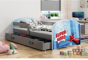 Dětská postel LUKI 1 160x80 cm Šedá Hero