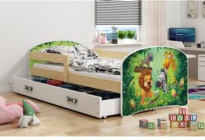Dětská postel LUKI 1 160x80 cm Borovice Jungle
