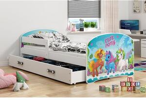 Dětská postel LUKI 1 160x80 cm Bílá Pony