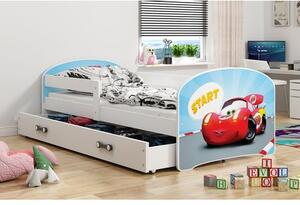 Dětská postel LUKI 1 160x80 cm Bílá Cars
