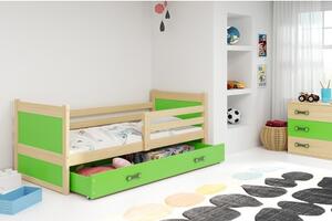Dětská postel RICO 190x80 cm Zelená Borovice