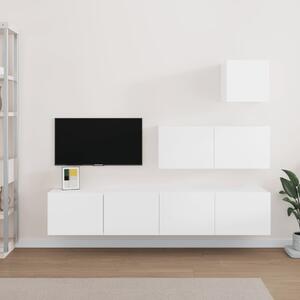 4dílný set TV skříněk bílý kompozitní dřevo