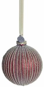 Lene Bjerre Skleněná ozdoba Norille Stripes - Dark Red LB272
