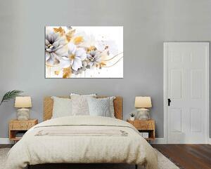 Moderní obraz Abstrakce s bílými květy