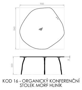 Organický konferenční stolek morf hliník