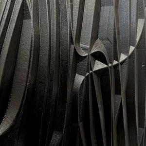 Kamohome Dřevěný obraz na zeď v abstraktním stylu Calm Barva: Černá