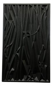 Kamohome Dřevěný obraz na zeď v abstraktním stylu Calm Barva: Černá