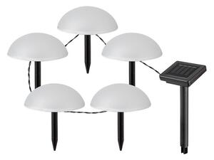 RABALUX 77008 Treppio solární svítidlo dekorativní zapichovací - hříbky LED 4000mm 1W/2lm 4000K IP44 černá, bílá, soumrakový senzor