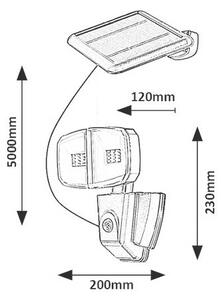 RABALUX 77012 Zlarin solární nástěnné svítidlo LED 12W/700lm 4000K IP44 černá, bílá, soumrakový a pohybový senzor