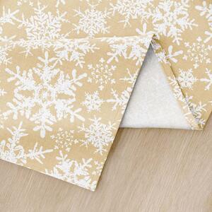 Goldea vánoční běhoun na stůl 100% bavlna - sněhové vločky na zlatém 35x140 cm