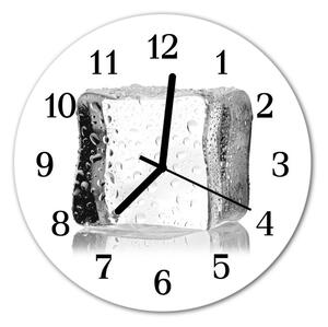 Nástenné skleněné hodiny led fi 30 cm