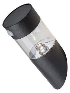 RABALUX 77015 Kapuas solární nástěnné svítidlo LED 1,5W/100lm 4000K IP44 černá, průhledná, soumrakový a pohybový senzor