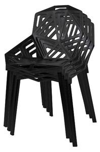 ViaDomo Via Domo - Prolamovaná židle Oleandro - černá - 54x82x46 cm