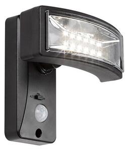 RABALUX 77019 Valpovo solární svítidlo reflektor LED 2,4W/250lm 4000K IP44 černá, průhledná, soumrakový a pohybový senzor