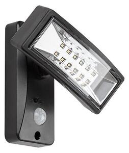 RABALUX 77019 Valpovo solární svítidlo reflektor LED 2,4W/250lm 4000K IP44 černá, průhledná, soumrakový a pohybový senzor