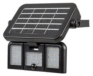 RABALUX 77020 Lihull solární nástěnné svítidlo LED 9,6W/500lm 4000K IP44 černá, průhledná, soumrakový a pohybový senzor