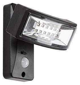 RABALUX 77019 Valpovo solární svítidlo reflektor LED 2,4W/250lm 4000K IP44 černá, průhledná, soumrakový a pohybový senzor