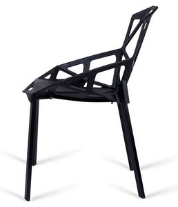 ViaDomo Via Domo - Prolamovaná židle Oleandro - černá - 54x82x46 cm