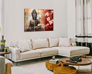 Obraz na plátně Budha a bílé květy
