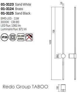 Designové nástěnné LED světlo Redo TABOO 01-3124/mosaz