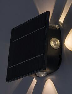 RABALUX 77034 Emmen solární nástěnné svítidlo se senzorem LED 0,5W/50lm 3000+6000K IP54 černá, průhledná
