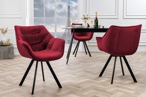Židlo-křeslo DUTCH COMFORT červené samet otočné Nábytek | Jídelní prostory | Jídelní židle | Všechny jídelní židle
