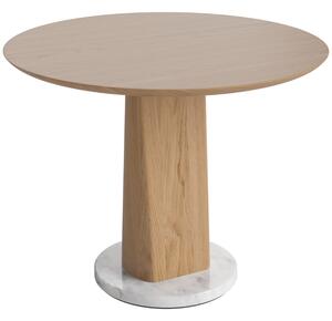 Bolia Dubový nízký odkládací stolek Root 60 cm s mramorovou podstavou