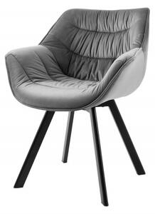 Židlo-křeslo DUTCH COMFORT šedé samet otočné Nábytek | Jídelní prostory | Jídelní židle | Všechny jídelní židle