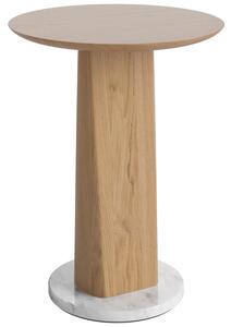 Bolia Dubový odkládací stolek Root 42 cm s mramorovou podstavou