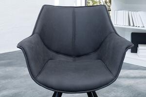 Židlo-křeslo DUTCH RETRO antik šedé mikrovlákno otočné Nábytek | Jídelní prostory | Jídelní židle | Všechny jídelní židle