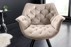 Židlo-křeslo DUTCH COMFORT II šampaňské greige samet otočné Nábytek | Jídelní prostory | Jídelní židle | Všechny jídelní židle