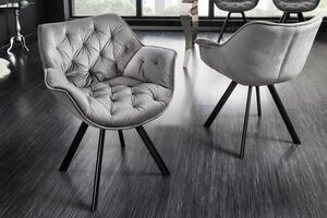 Invicta interior Jídelní židle The Dutch Comfort samet, stříbrnošedá, otočná 44065