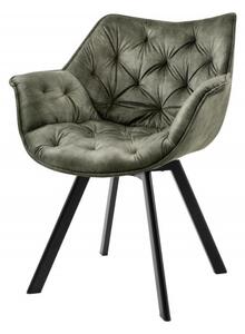 Židlo-křeslo DUTCH COMFORT II tmavě zelené samet otočné Nábytek | Jídelní prostory | Jídelní židle | Všechny jídelní židle