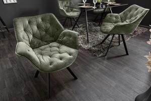 Židlo-křeslo DUTCH COMFORT II tmavě zelené samet otočné Nábytek | Jídelní prostory | Jídelní židle | Všechny jídelní židle