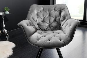 Židlo-křeslo DUTCH COMFORT II šedé samet otočné Nábytek | Jídelní prostory | Jídelní židle | Všechny jídelní židle