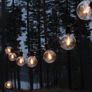 Konstsmide Christmas LED solární světelná řetězová dekorace Party, 7 W, jantarová, IP44, 1800 K, stmívatelný, Krémová / jantar, Plast, Moderní