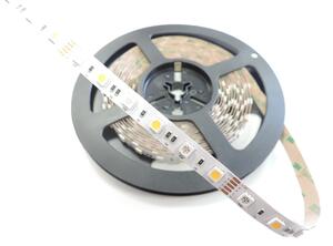 RGB+WW LED pásek, 14,4W/m, RGB+ teplá bílá, 10mm, PROFI, 12V, IP20, 60LED/m, 5050