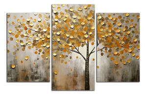 Obraz na plátně Abstrakce stromu se zlatými listy