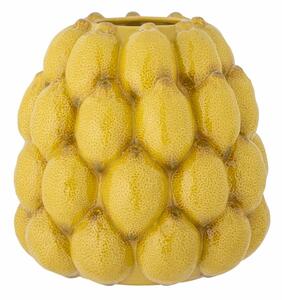 Bloomingville, Kameninová váza Lemon, citrony, 22 cm | žlutá