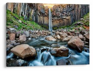 Obraz - Vodopád Svartifoss, Island (70x50 cm)