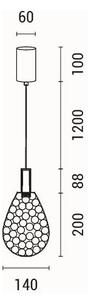 LED Lustr na lanku PERFORATO LED/6,3W/230V 3000K lesklý chrom pr. 14 cm