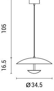 LED Lustr na lanku APSIS LED/7W/230V 3000K pr. 34,5 cm